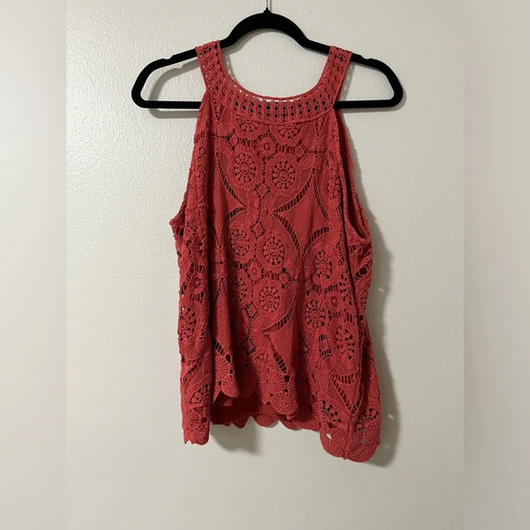 Tops - Boho Hippie Boutique Brand crochet tank fall pumpkin/rust size large lined